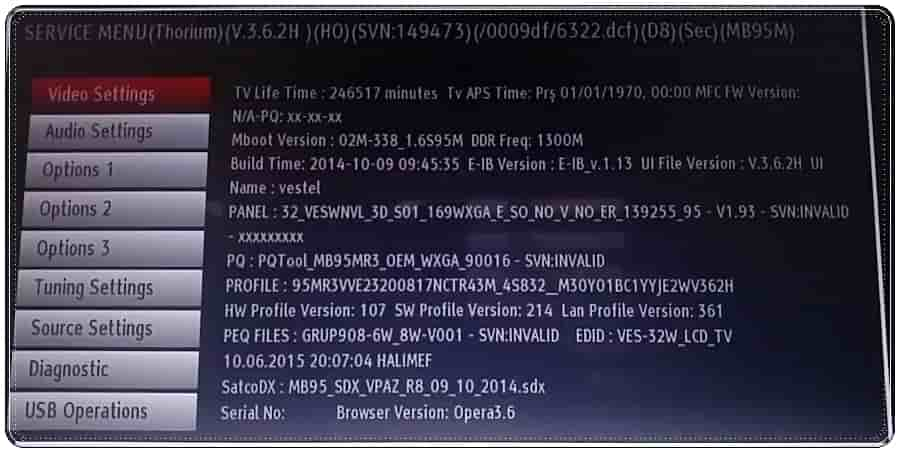 Seg TV Servis Menüsüne Nasıl Girilir?